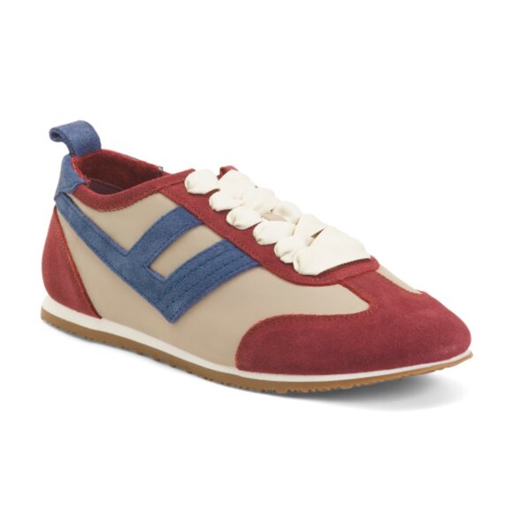 NEW FREE PEOPLE Suede Aces slim Tennis Shoes for women 1025 3m7 - Picture 3 of 11